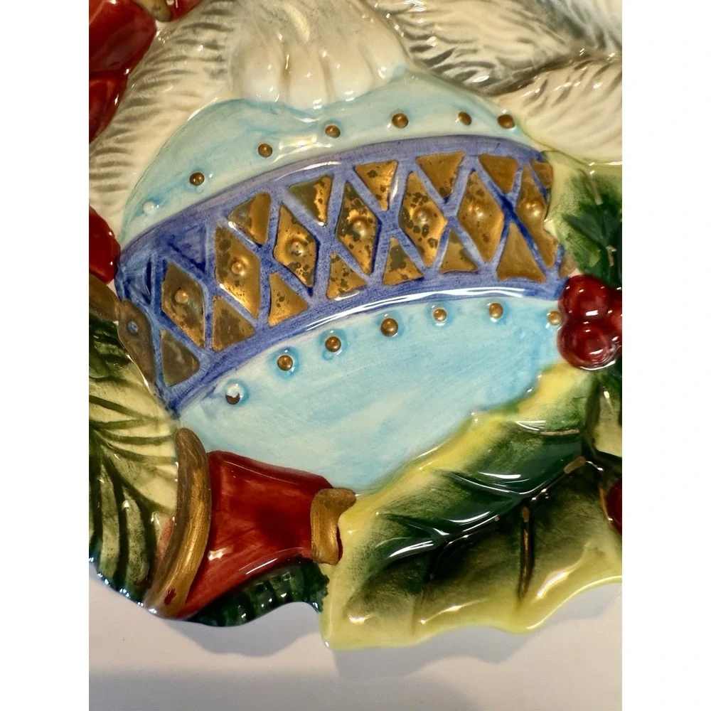 FITZ‎ AND FLOYD KRISTMAS KITTY CANAPE PLATE 2003 CHRISTMAS WALL HANGING DECOR